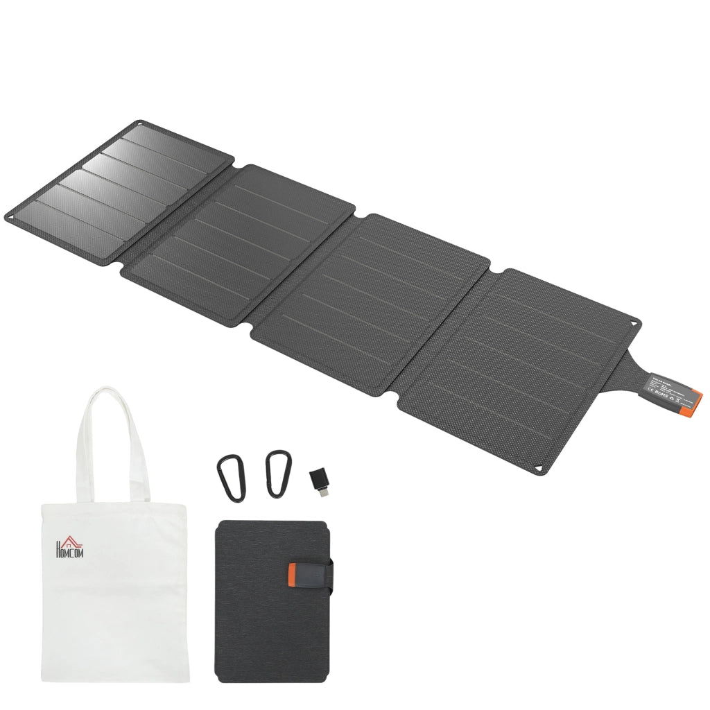 Caricabatteria Solare 36W Pieghevole con Attacco Tipo-C, Impermeabile IP67 in ETFE, Grigio