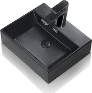 Wastafello a muro con rubinetto e vasca d'acqua 505x42x14 cm - lavabo quadrato - lavabo da bagno a muro con foro di scarico e vasca d'acqua - lavabo per bagno con rubinetto e vasca d'acqua