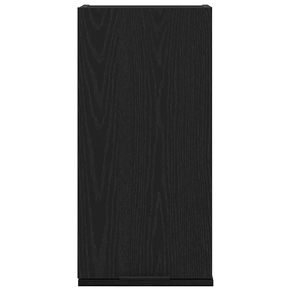 Mobile contenitore a parete in legno composito 32 x 20 x 67 cm salvaspazio design classico in legno nero 02_0051806