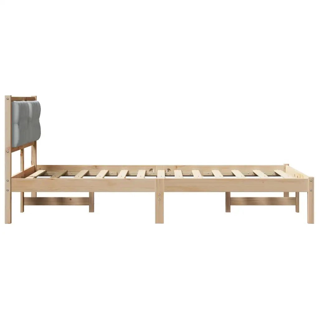 Struttura del letto-Giroletto Grigio chiaro 135 x 190 cm Pino massello 434669