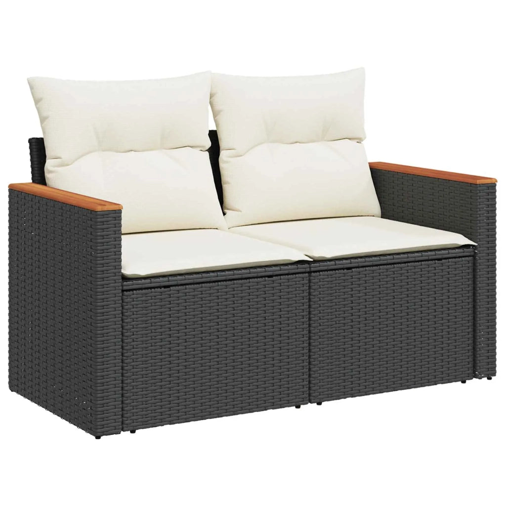 Set di divani 6 pz Nero e Bianco Crema 3447605