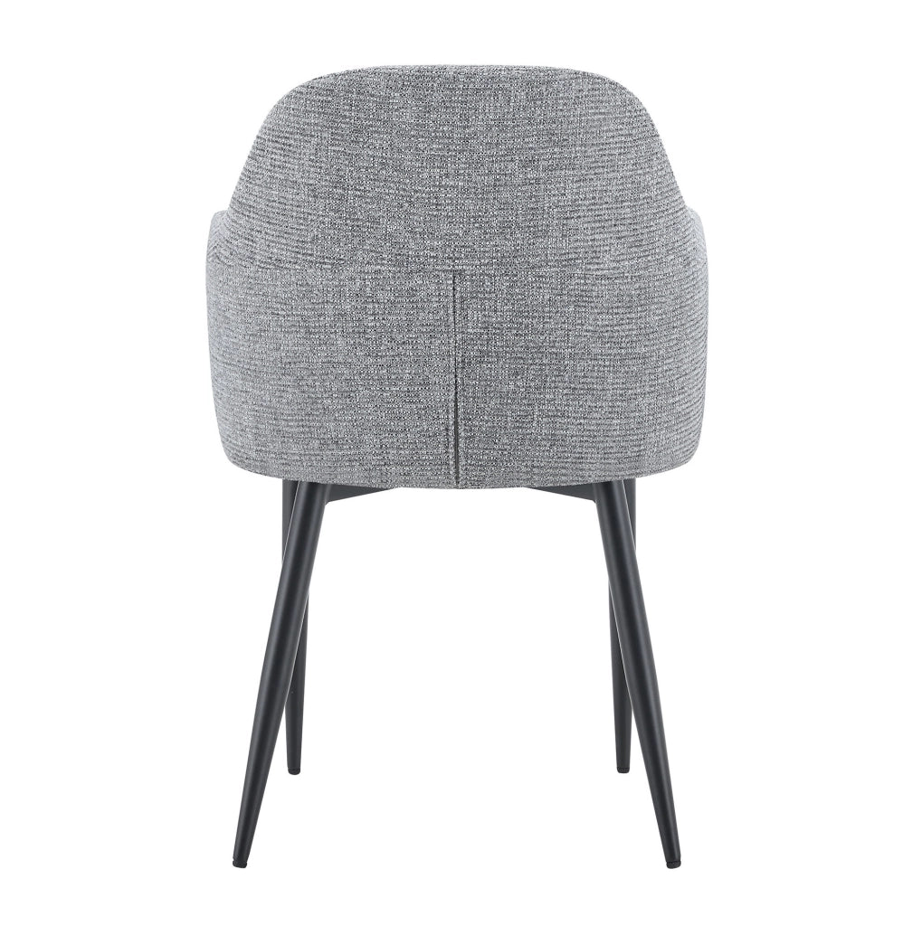 Set 2 Sedie da Pranzo in Tessuto Grigio con Gambe in Metallo a Croce, Altezza 83 cm