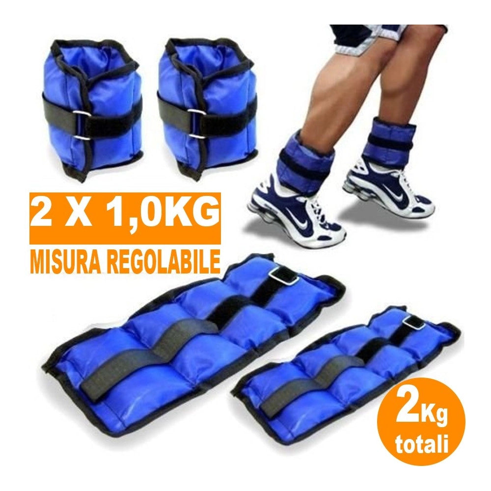 Trade Shop - Pesi Caviglie Polsi Cavigliera Sport Arti Marziali Fitness Cavigliere Peso 2 Kg -