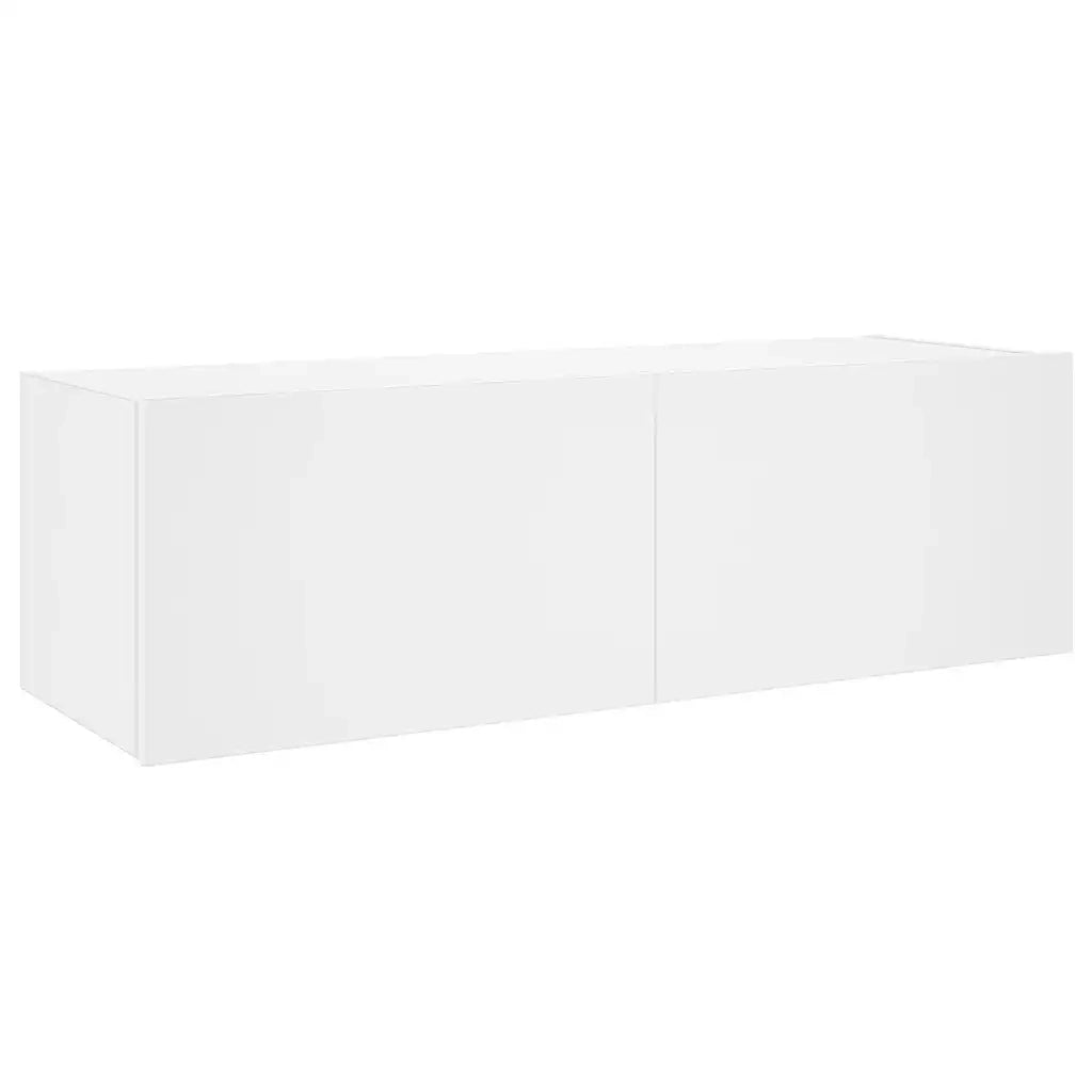 Mobile TV a Parete con Luci LED Bianco 100x35x31 cm
