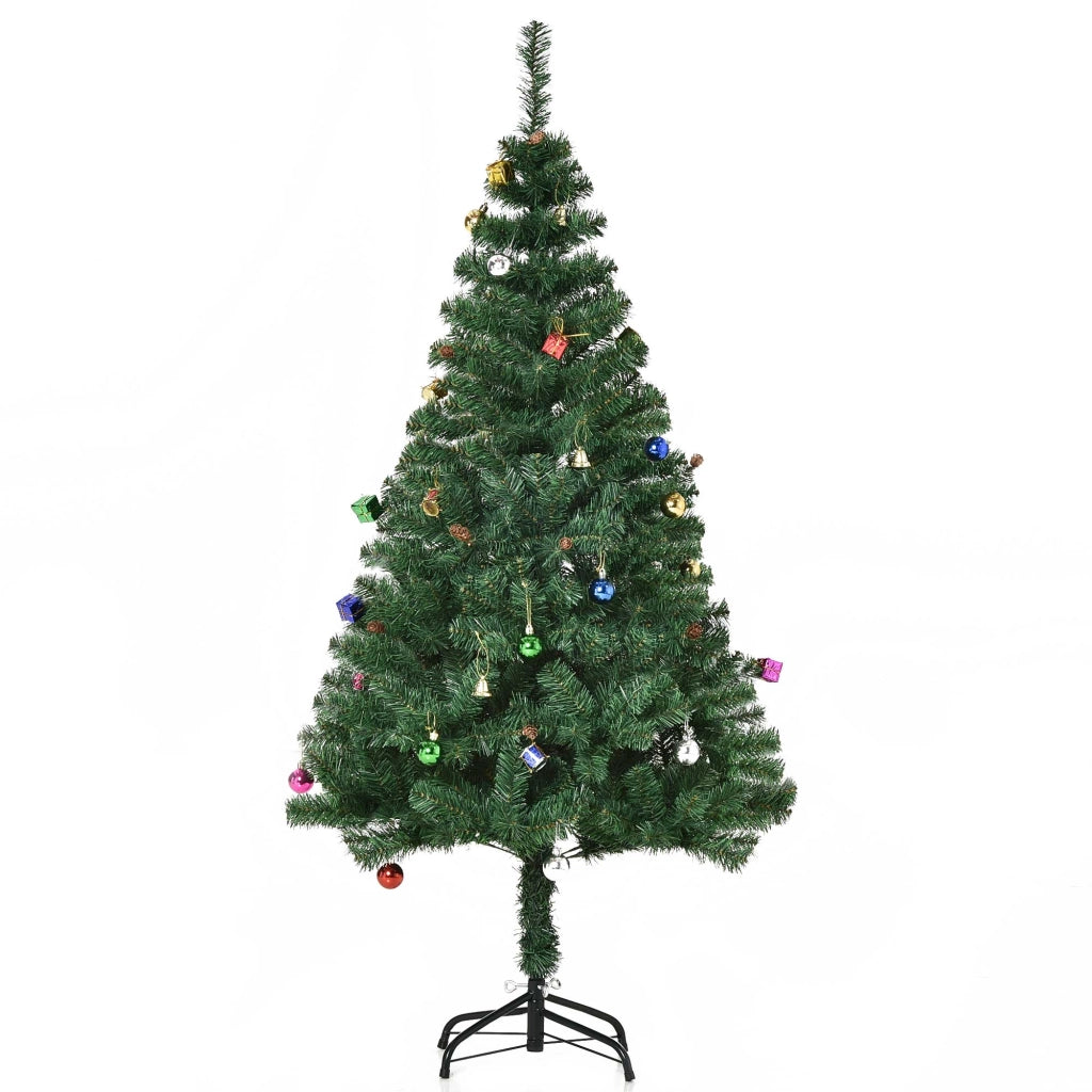 Albero di Natale Artificiale 150 cm ¨C Minimal ¨C Verde con decorazioni