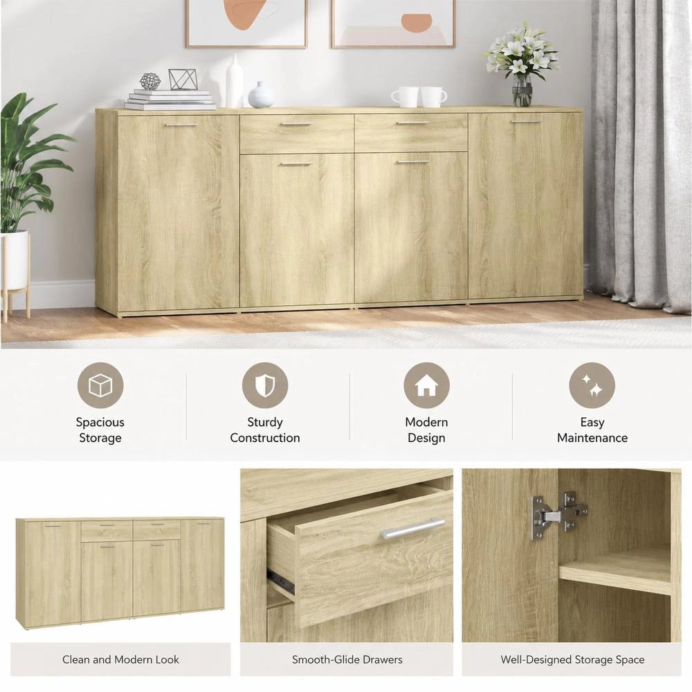 Sideboard Sonoma Oak 160x36x75 Cm Wood Material