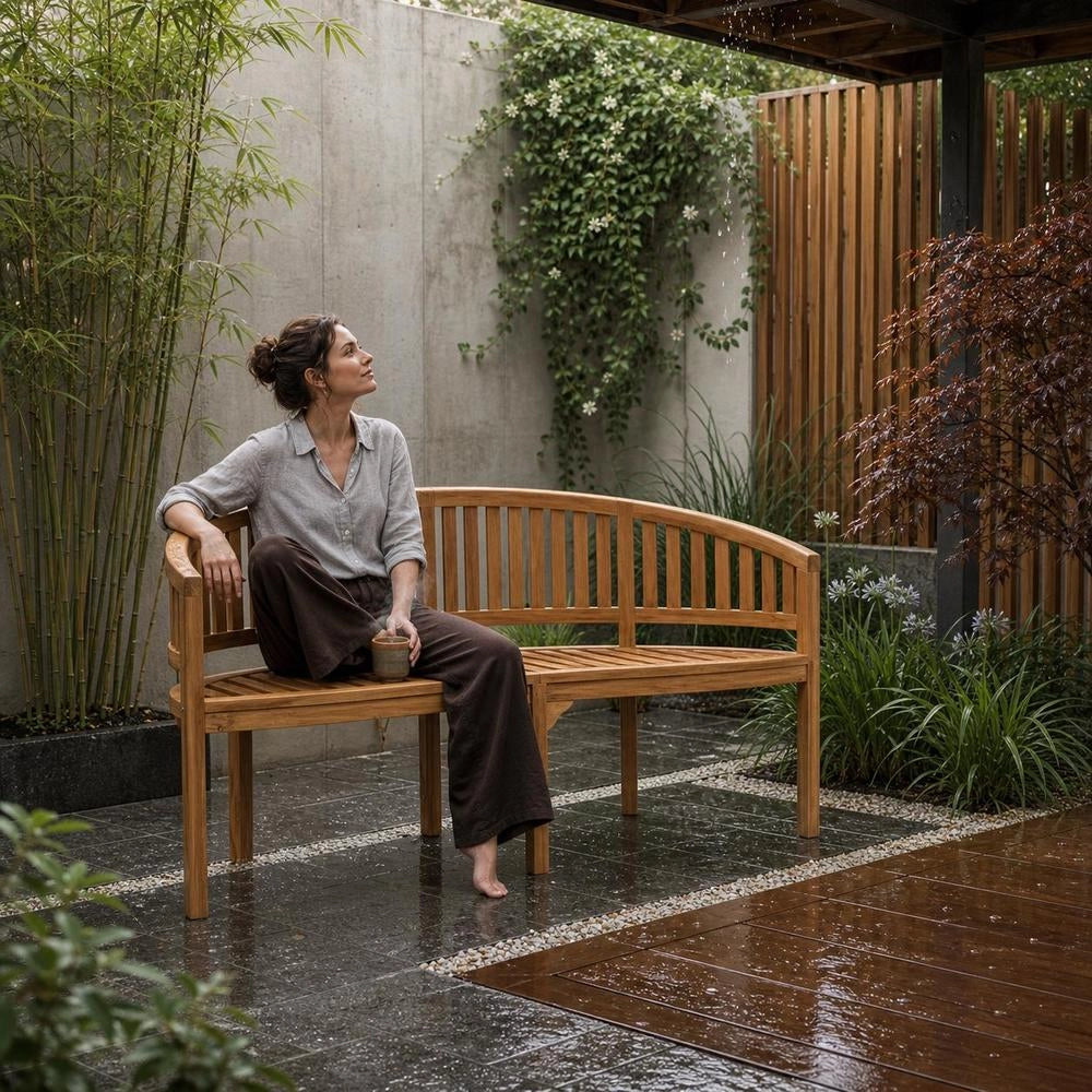 Banana Bench 151 Cm Solid Teak Wood
