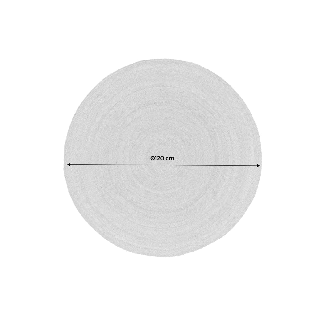Tappeto rotondo in juta da interno 120 cm naturale | sweeek