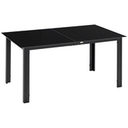 Tavolo da giardino rettangolare in alluminio e vetro ¨C Minimal ¨C 150x90x74 cm nero