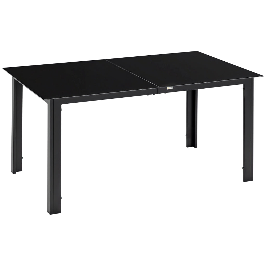 Tavolo da giardino rettangolare in alluminio e vetro ¨C Minimal ¨C 150x90x74 cm nero
