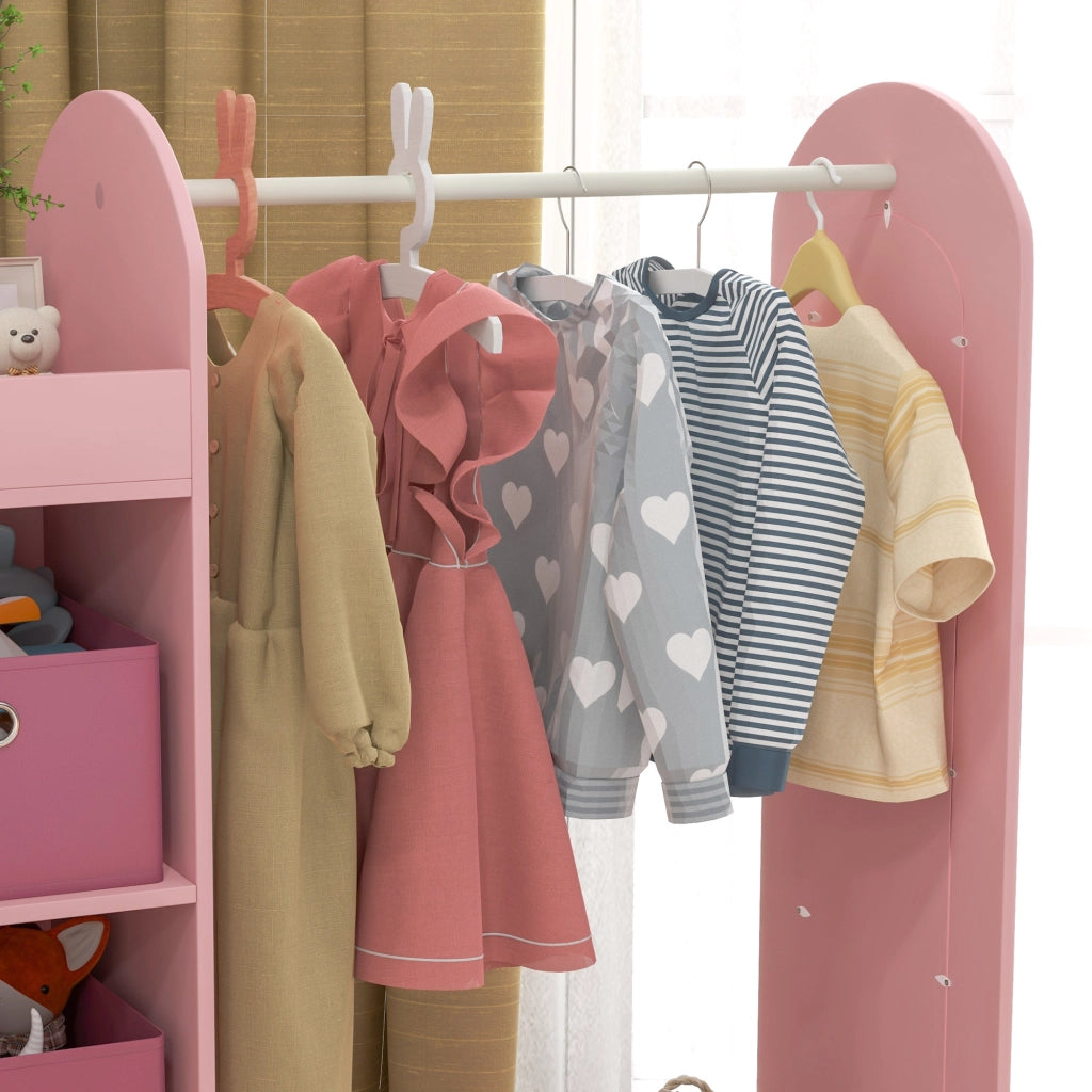 Appendiabiti bambini con ripiani e specchio ¨C Xylo ¨C legno rosa
