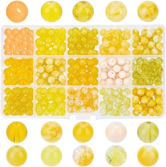 Spray per decorare oggetti in vetro - colore giallo - per creare accessori per collane e orecchini - per uso autunnale - modello con effetto crackle