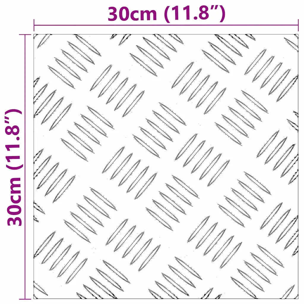 Gradini per Scale Quadrato 2 pz | Tappetini per scale autoadesivi Argento 30 x 30 cm Alluminio