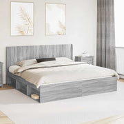Struttura del letto con stoccaggio e testata Sonoma grigio 3413818