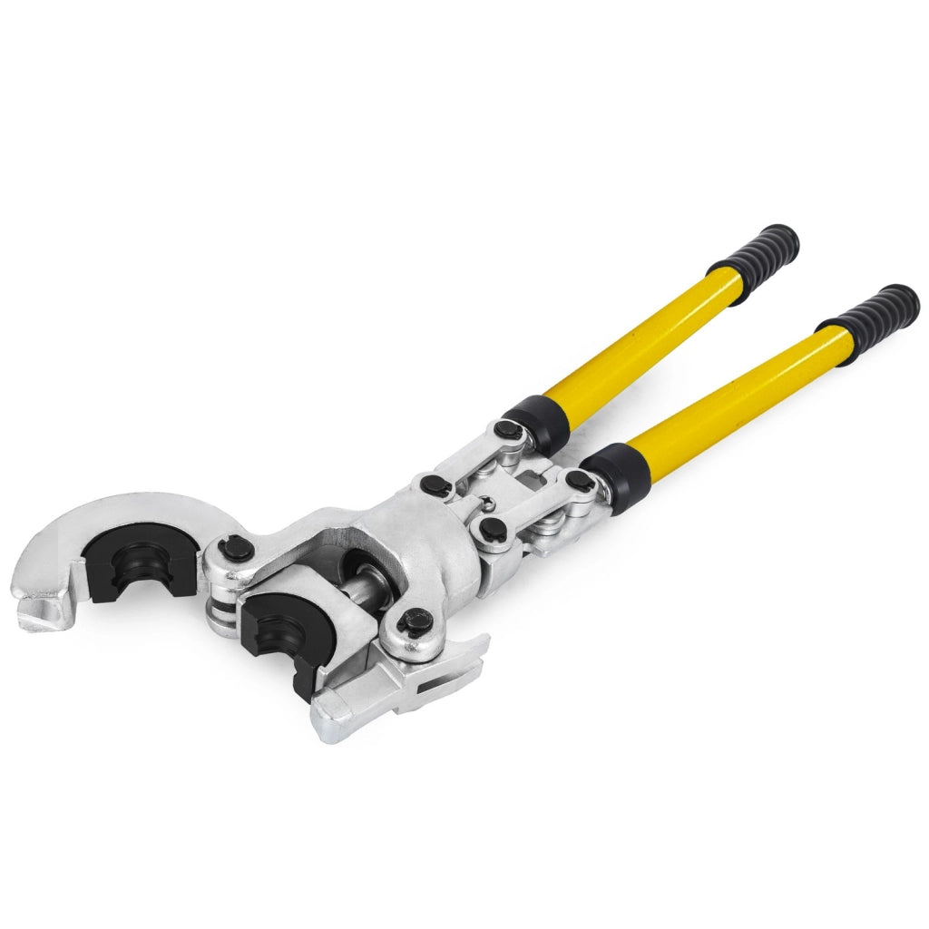 Pinza Crimpatrice per Tubi TH 16-32 mm e V 12-28 mm con Testa Girevole a 360 Gradi e Manico Allungabile per Idraulica