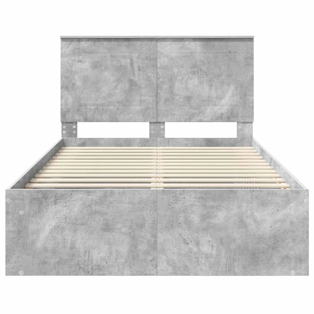 Letto matrimoniale | Letto per adulti | Struttura del letto Calcestruzzo 120 x 200 cm Pino massello