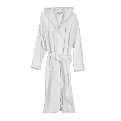 Accappatoio bianco 100% cotone taglia L con tasche cappuccio e cintura
