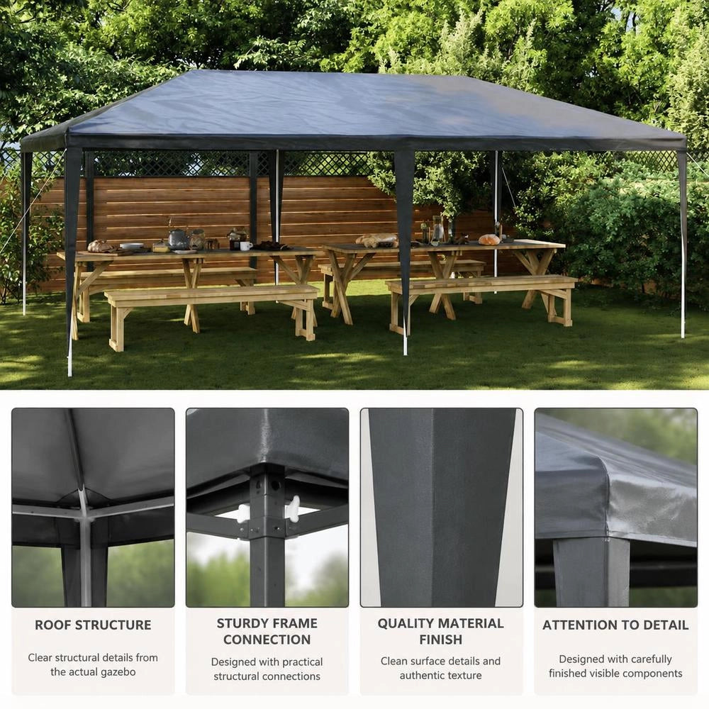 Professional Party Tent 4x6 M Anthracite 90 G/square Meter