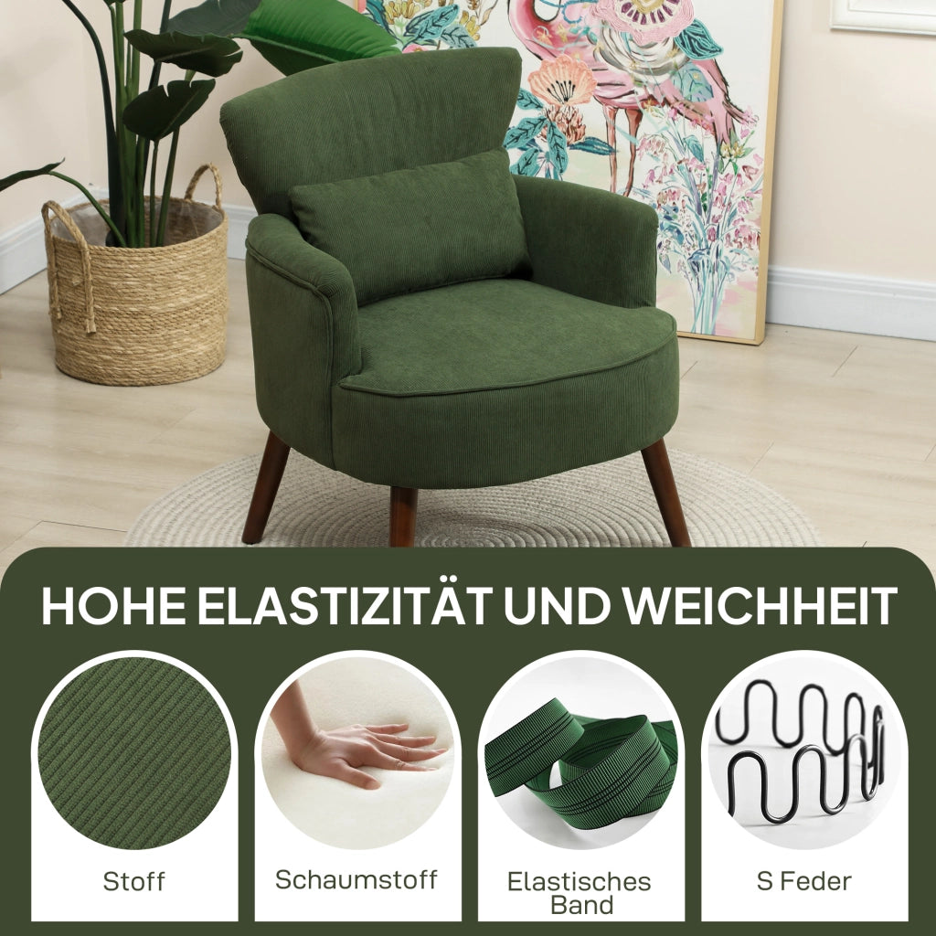 Poltrona ¨C Minimal ¨C Verde Tessuto
