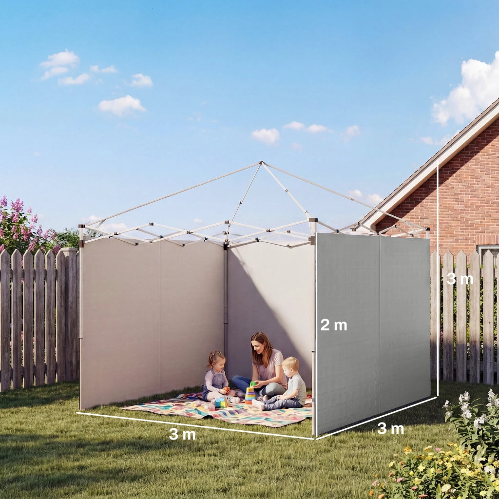 Set 3 Pezzi per Gazebo ¨C Minimal ¨C Grigio Chiaro
