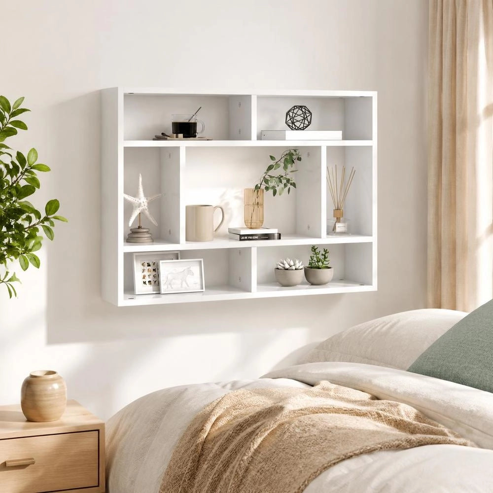 Wall Shelf White 75x16x55 Cm Wood Composite