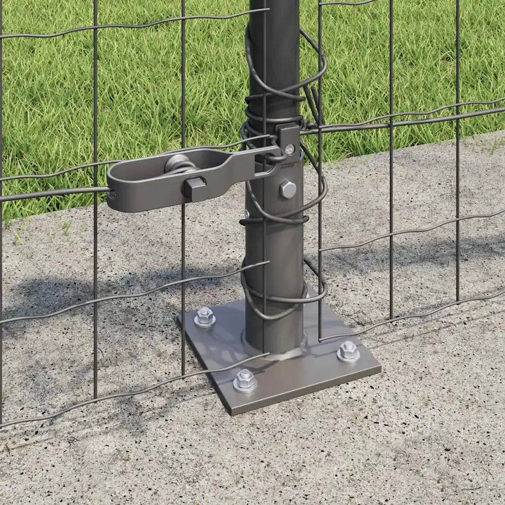 Recinzione con Posto Grigio 0,4 x 25 m Acciaio e PVC