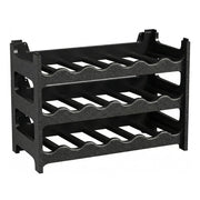 CookandSupply x TheWV Cantinetta Vino in Plastica Modulare Impilabile, Portabottiglie Effetto Pelle Martellata, 6 Bottiglie per Modulo, Scaffale Portavino Salvaspazio - Nero, 18