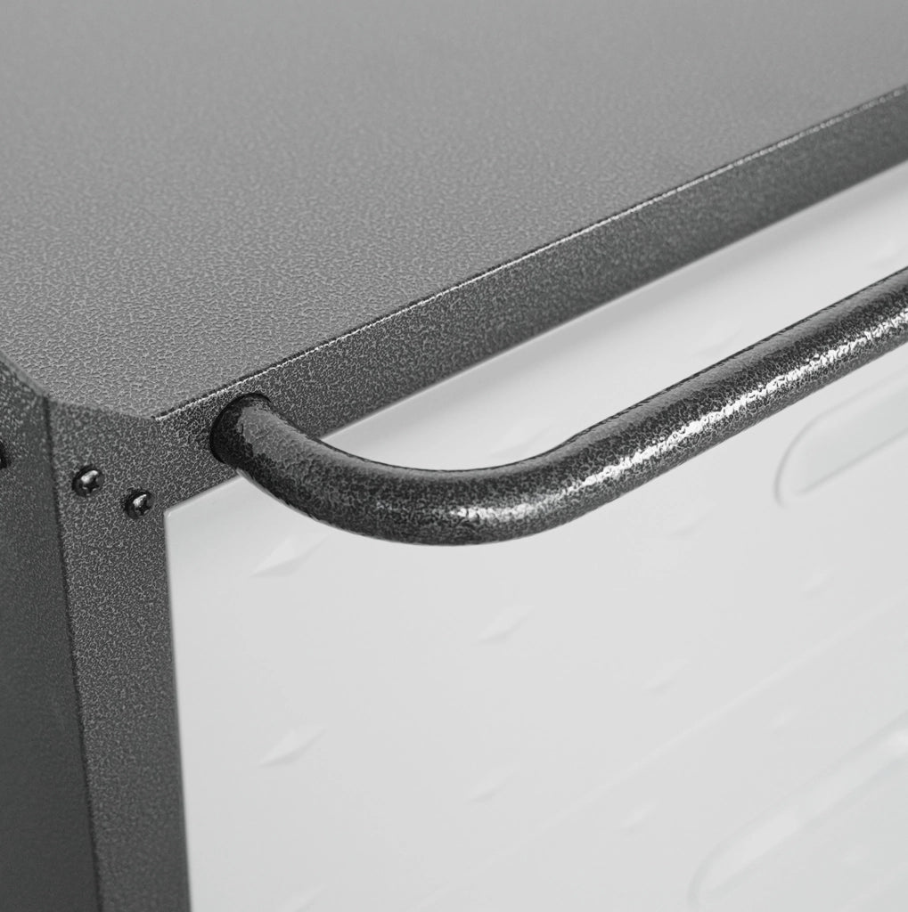 Armadio Portautensili in Acciaio con Ruote e 3 Cassetti, 75x42x88 cm, Nero/Grigio, per Garage, Ufficio e Casa