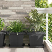 Vasi per Piante 24 pcs Nero 43 x 43 x 33,5 cm Plastica 3403317