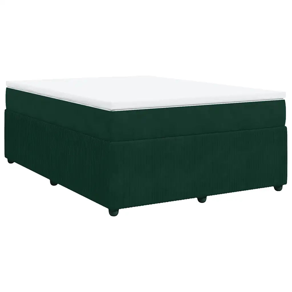 Giroletto a Molle con Materasso Verde Scuro 160x200 cm Velluto 3285653