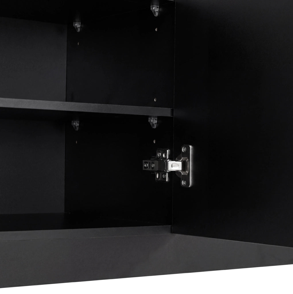 Mobile ingresso multifunzione 100x35x180 cm con specchio; panca e LED nero HOMVRA