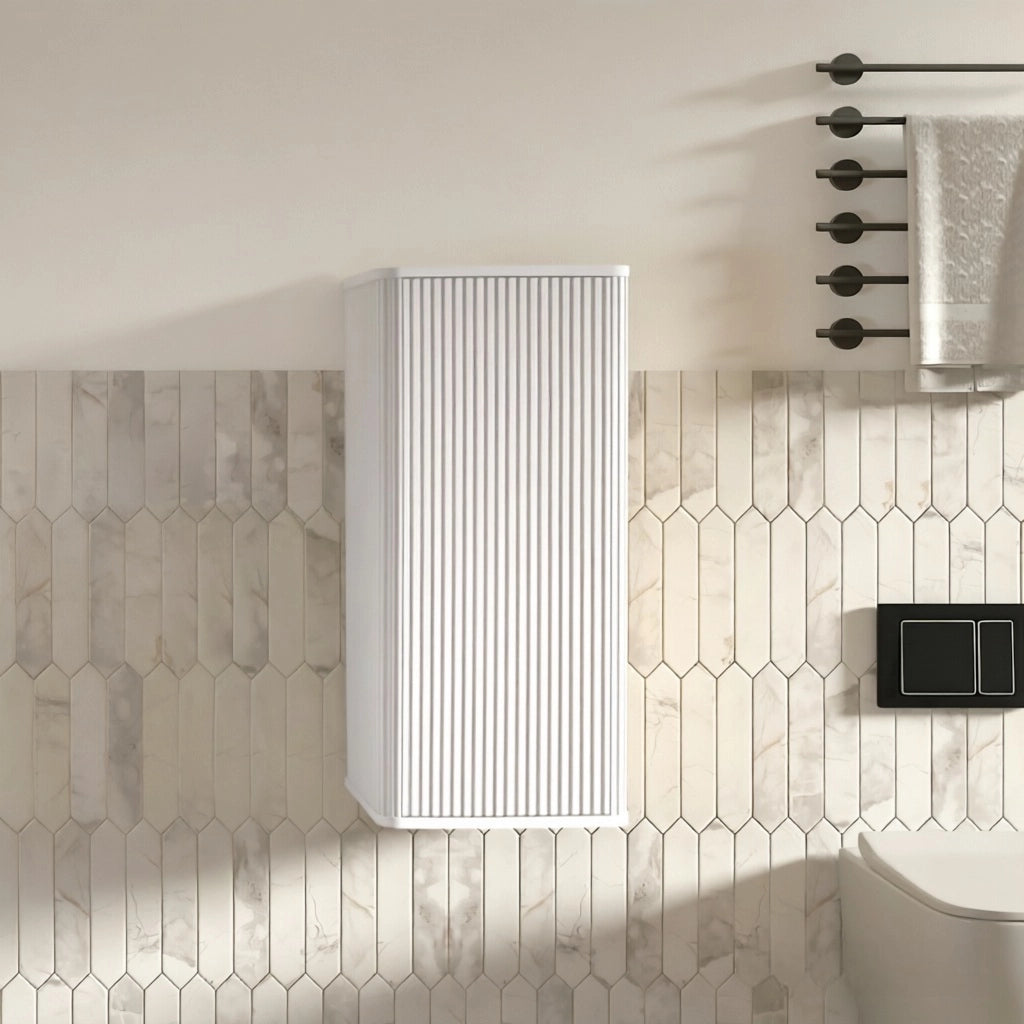 ARMADIO DA BAGNO A PARETE Bianco in MDF e compensato