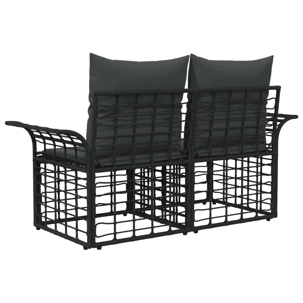 Loveseat da esterno 2 pz 2-Numero di posti Nero e Grigio scuro 42026729