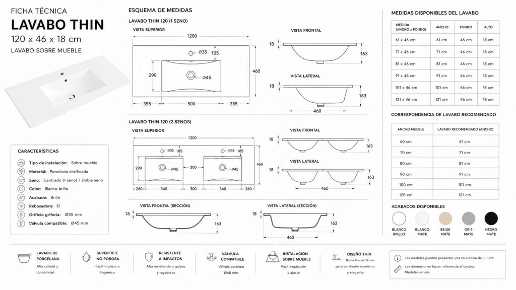 Mobile bagno con lavabo ORIGENBATH CAPRERA senza specchio 100x45 cm estepa con colonna
