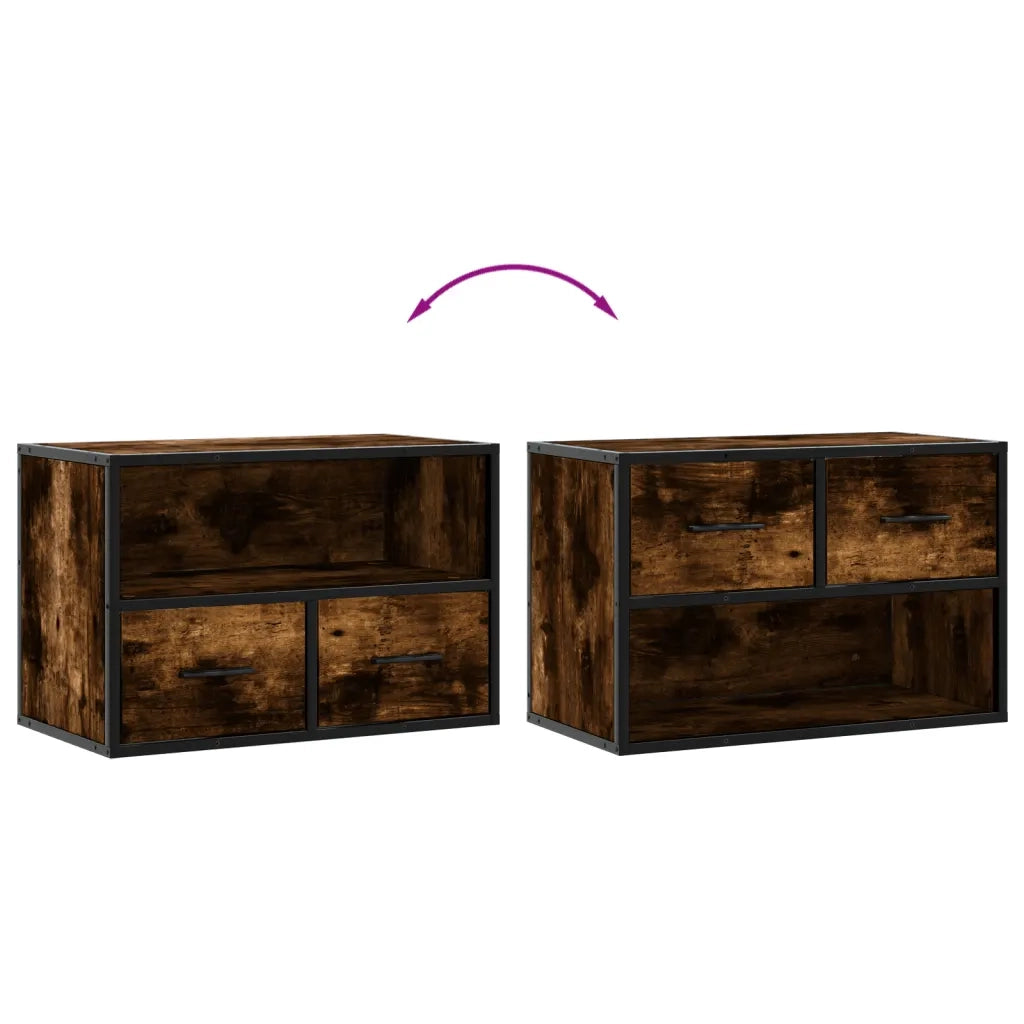 Mobile TV | Armadietto TV | Mobile Porta TV Rovere Fumo 60x31x39,5 cm in Legno e Metallo