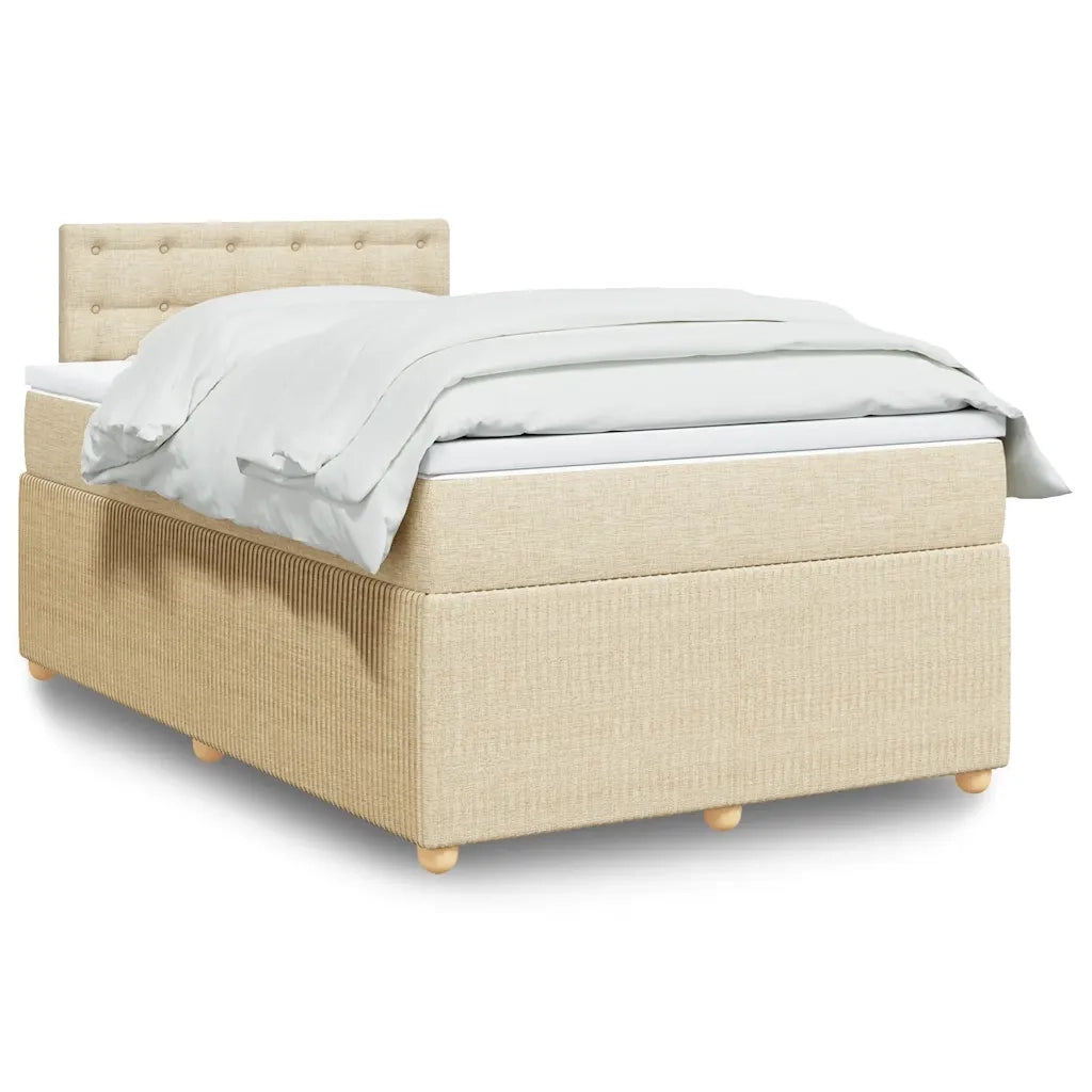 Giroletto a Molle con Materasso Crema 120x190 cm in Tessuto 3289714