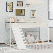 Letto a castello 90 x 190 cm per bambini a forma di casa con scivolo e scale, senza materasso a molle, facile da montare