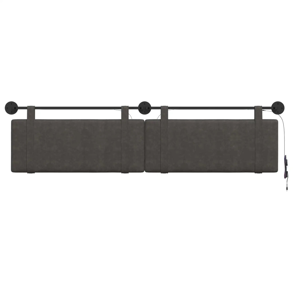 Testiera sospesa Con luce LED Nero PU Antico 3424039