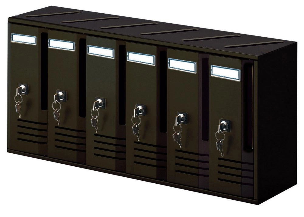 1pz alubox cassetta postale a 6 posti ghisa art. c6 cod:ferx.13382