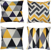 Set di cuscini decorativi gialli 40 x 40 cm a geometria - Pacchetto da 4