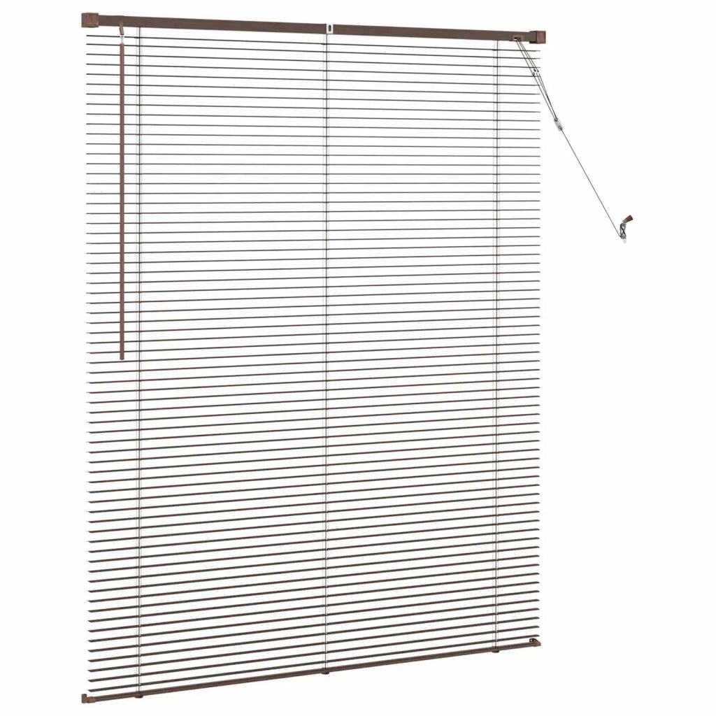Tenda Veneziana | Tenda a lamelle Marrone Scuro con Motivo 150 x 110 cm 25 mm PVC