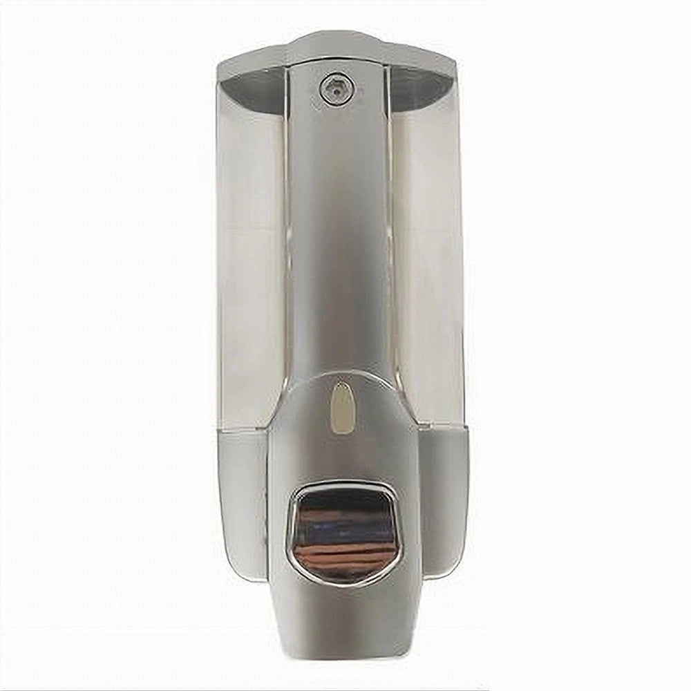 Trade Shop - Dispenser Porta Sapone Liquido Dosatore Grigio Bagno Parete Doccia 350 Ml 69413 -