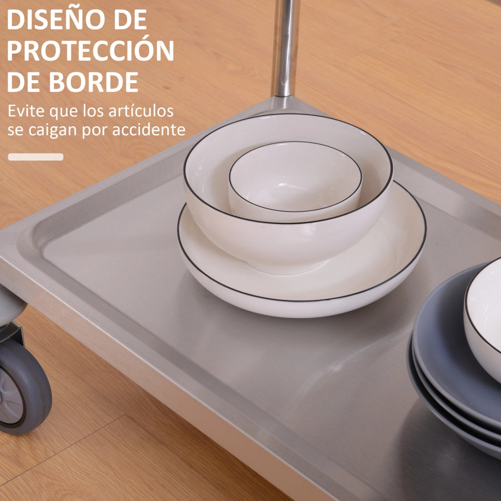 Carrello da Cucina in Acciaio Inossidabile ¨C Minimal ¨C 80x45x82 cm Argento