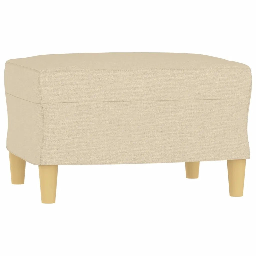 Poltrona | Sedia Relax con Poggiapiedi Crema 60 cm in Tessuto