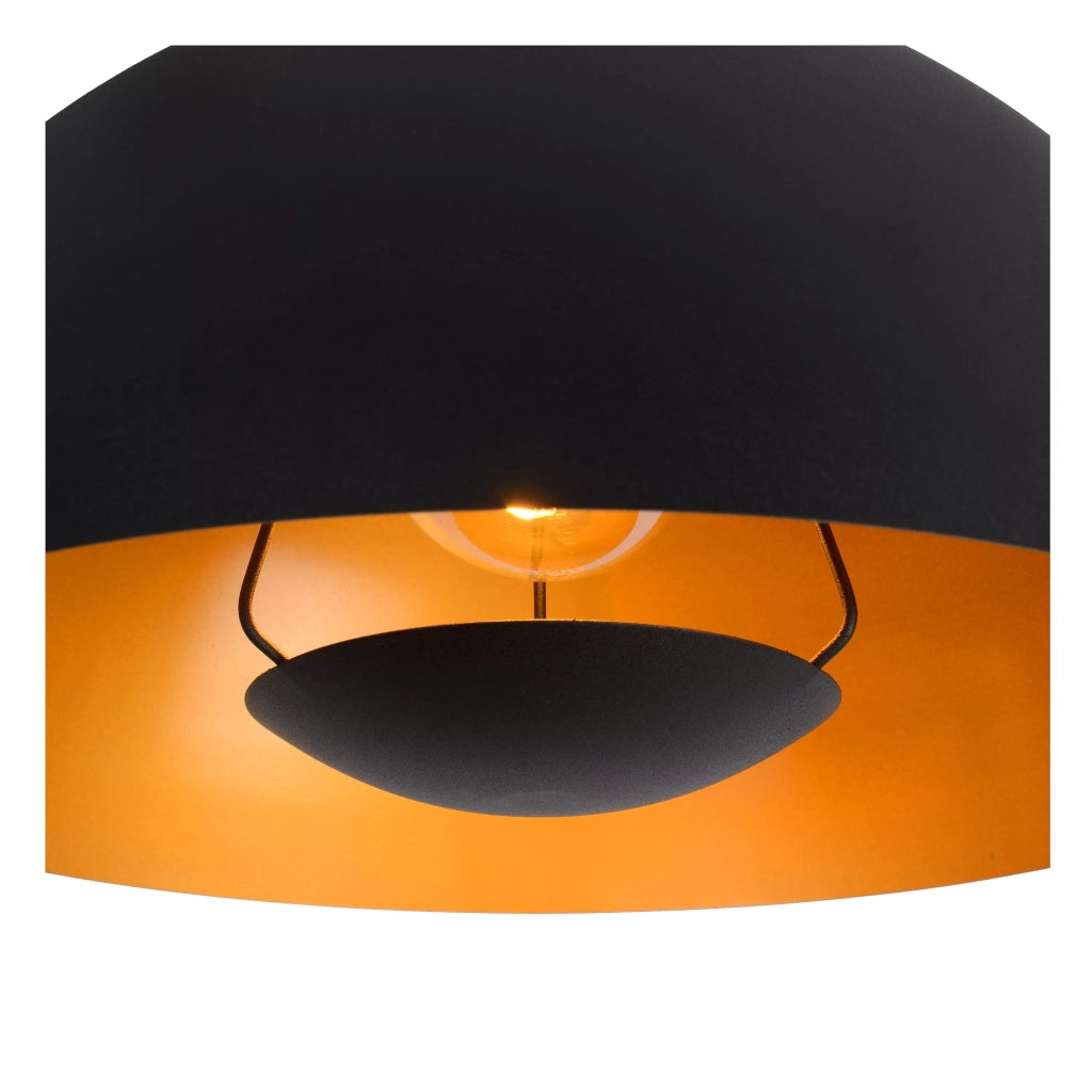 Lampada a sospensione Lucide Siemon nera oro E27 Ø40