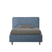 Letto 1 Piazza E Mezzo 110x200 cm con Rete Imbottito in Microfibra Antea Large Blu