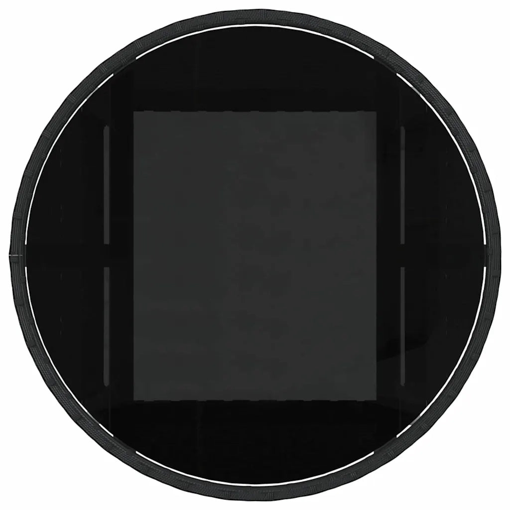 Set da Pranzo per Giardino 3 pcs Nero polyrattan 3334941