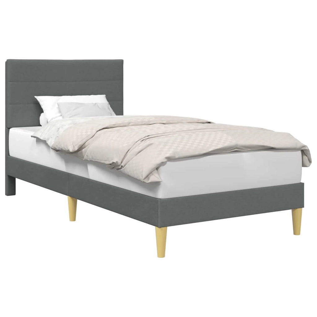 Letto singolo | Letto per adulti | Struttura del letto Grigio Scuro 90 x 200 cm Tessuto