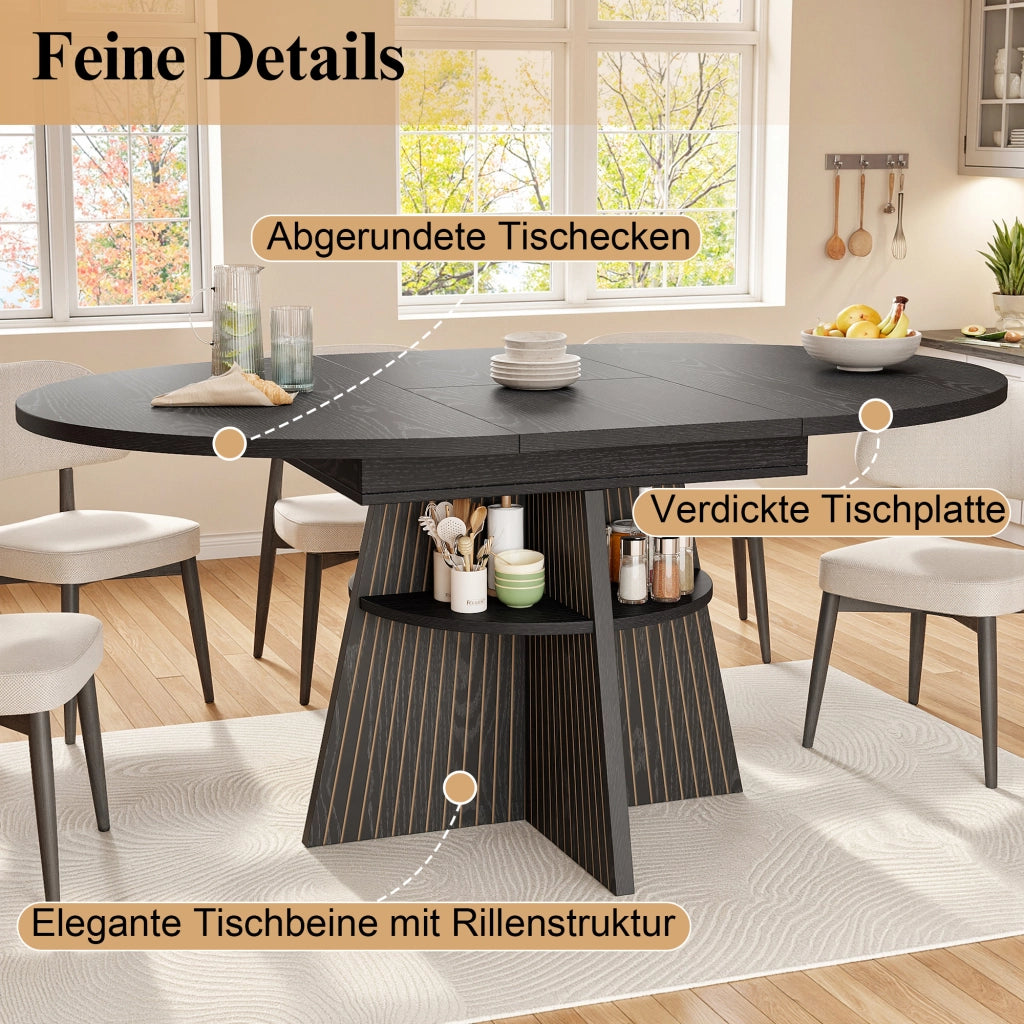 TAVOLO allungabile 110-150 x 110 x 76 cm Nero MDF