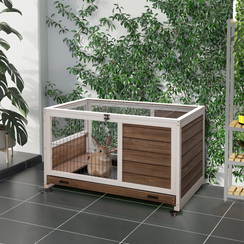 Coniglio Gabbia 2 Piani ¨C Minimal ¨C Marrone Bianco